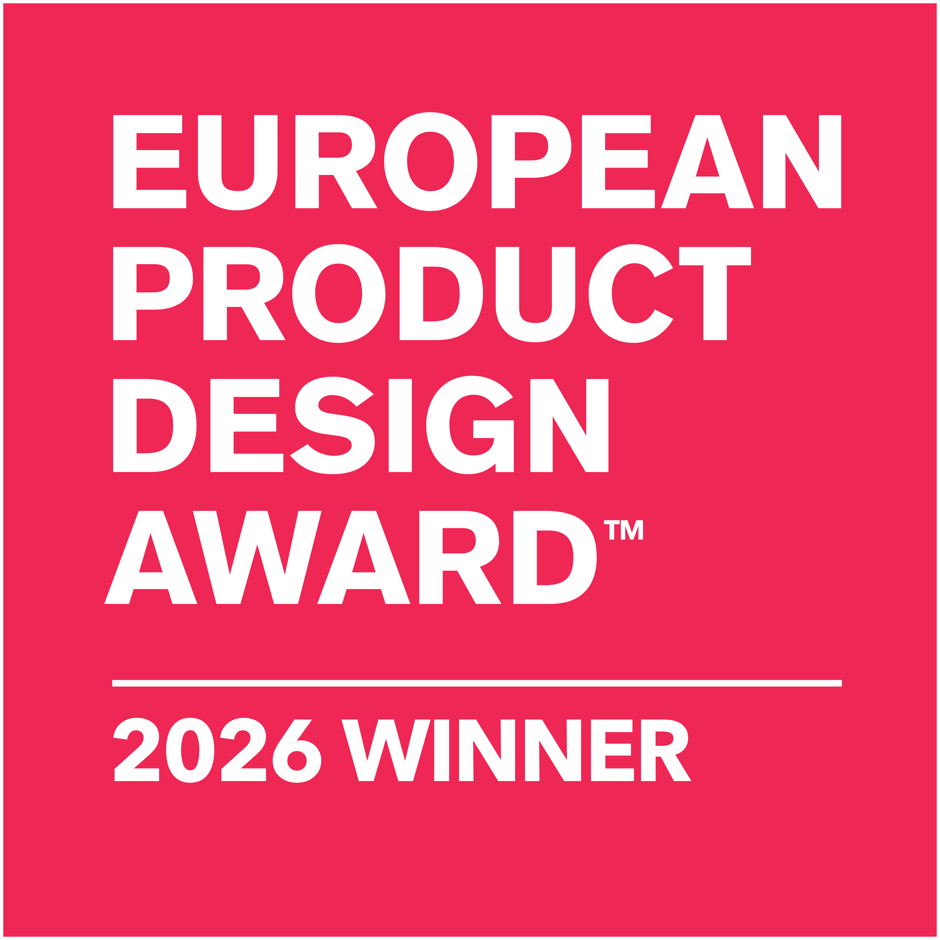 European Product Design Award 2026 Winner 获奖标识